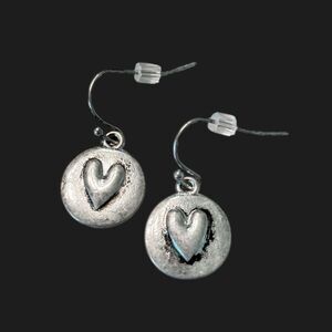 Silver Heart/Love Dangle Earrings | Vintage-Style Charm Jewelry